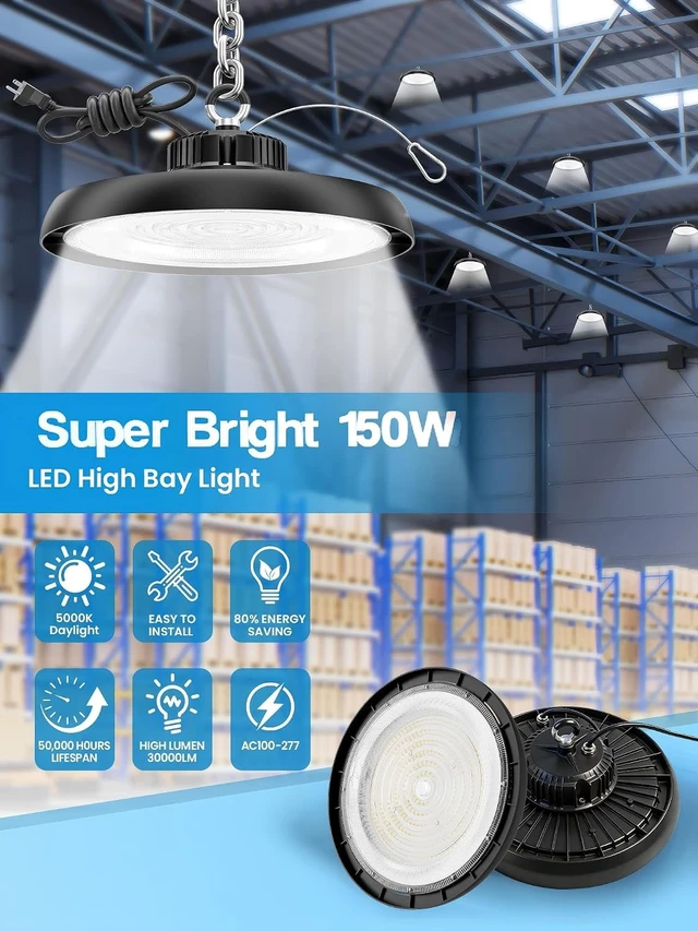 Alt view image 2 of 7 - 150W UFO LED High Bay Light