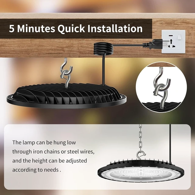 Alt view image 5 of 7 - 320W UFO LED High Bay Light 48000LM 5000K Commercial Grade for Shop