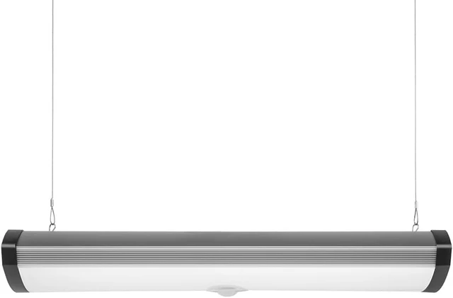 Alt view image 3 of 7 - Lithonia Lighting 40K SGLL 24 80CRI 4000K PIR M4 Adjustable Indoor LED Garage Light with Integrated Motion Sensor, 5000 Lumens, 120 Volts, 80 Watts, Damp Listed, Silver