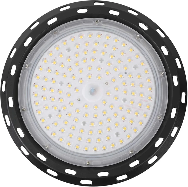 Alt view image 2 of 6 - Q QINGCHEN UFO High Bay LED Light 100W 5000K White with US Plug 5 ft Cable LED Warehouse Light, High Bay Shop Light Fixtures for Factory Garage Gym