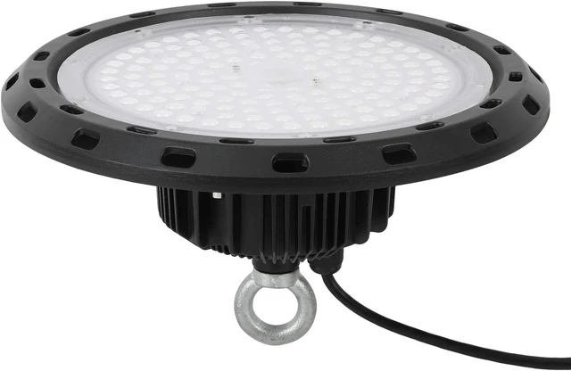 Alt view image 3 of 6 - Q QINGCHEN UFO High Bay LED Light 100W 5000K White with US Plug 5 ft Cable LED Warehouse Light, High Bay Shop Light Fixtures for Factory Garage Gym