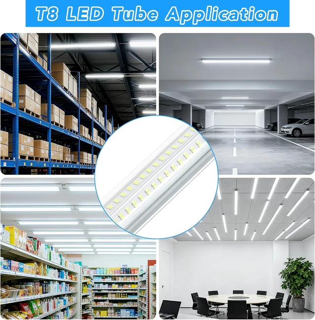 Alt view image 6 of 7 - 4PCS 4FT LED Shop Lights 60W 9600LM 6500K T8 V-Shape Plug and Play Linkable