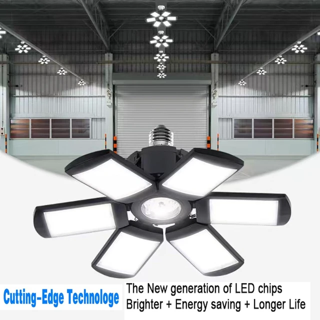 Alt view image 7 of 7 - LED Garage Lights Bulb 200W 15000LM 6500K Led Shop Light with 6 Plus 1 Deformable Panels Basement Barn Ceiling Lights for E26/E27 (6)
