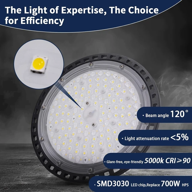 Alt view image 3 of 7 - 6 Pack UFO LED High Bay Light 150W 22500LM 5000K Super Bright