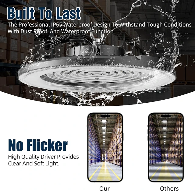 Alt view image 6 of 6 - 12 Pack UFO LED High Bay Light 200W, 30000LM 5000K AC100-277V