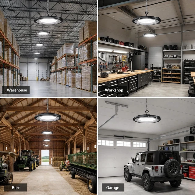 Alt view image 7 of 7 - UFO High Bay LED Shop Lights 200W 10 Pack 5000K with 5ft Plug
