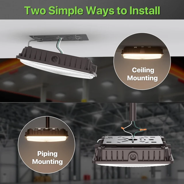 Alt view image 6 of 7 - Glitgate LED Canopy Light 100W/80W/60W 3CCT Selectable, 11000LM, 120V