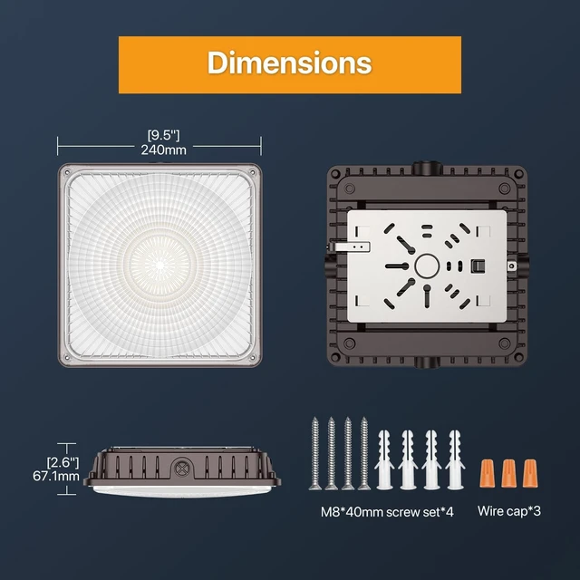 Alt view image 6 of 7 - 60W LED Canopy Lights - Selectable Wattage 60/45/30W IP65