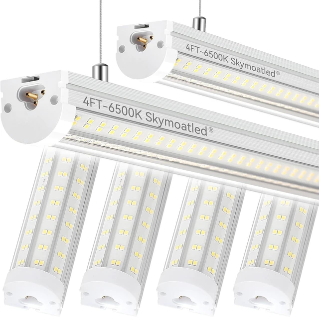 Main image of Skymoatled T12 4FT LED Shop Lights Garage Lights,65W 6500K 10400LM White Light,Super Bright,Hanging/Surface Mount,Plug and Play,Linkable Commercial Bay Lighting for Warehouse Workshop Basement,6Pack