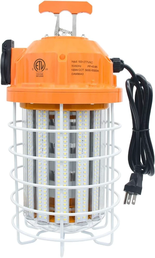 Main image of NS 100W LED Temporary Work Light,15500 Lumen Daylight White 5000K, IP64 Dust & Waterproof,Stainless Steel Cover for High Bay Construction Jobsite Workshop