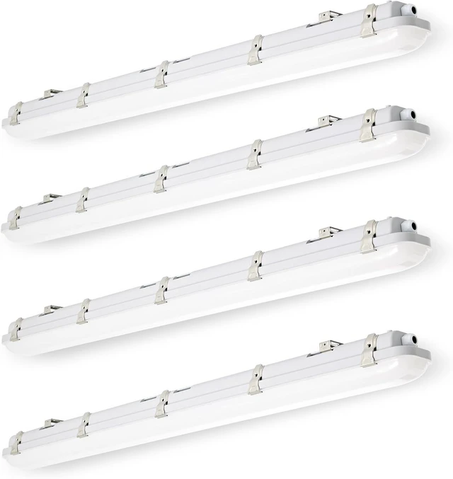 Main image of 4FT LED Vapor Tight Light, 60W 7800lms(120W Eq.) Vapor Proof Light Fixture, 5000K Waterproof Shop Light for Car Wash, Carport, Walk in Freezer, Parking Garage, ETL List 4-Pack