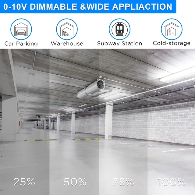 Alt view image 7 of 7 - 4FT LED Vapor Tight Light, 60W 7800lms(120W Eq.) Vapor Proof Light Fixture, 5000K Waterproof Shop Light for Car Wash, Carport, Walk in Freezer, Parking Garage, ETL List 4-Pack