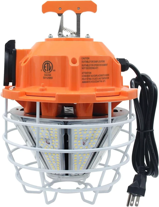 Main image of NS 150W LED Temporary Work Light, 24750LM Linkable Daylight White 5,000K Portable Hanging Lamp Jobsite Lighting Stainless Steel Protective Cover for Outdoor Construction High Bay Warehouse