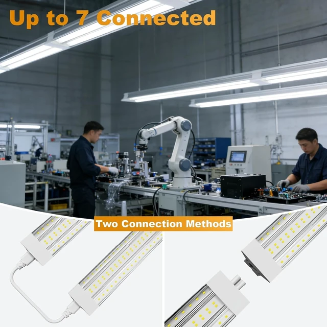 Alt view image 3 of 7 - Linkable LED Shop Lights 4FT 6 Pack 50W 6500K Hanging 7000LM