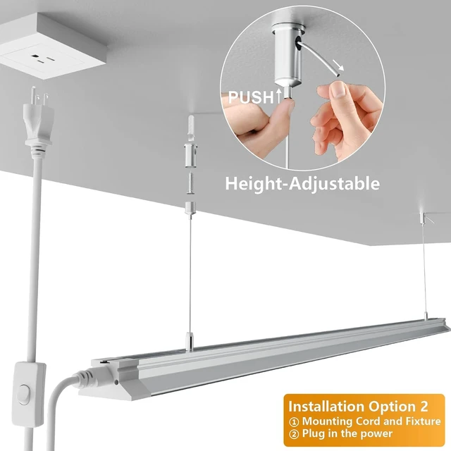 Alt view image 6 of 7 - Linkable LED Shop Lights 4FT 6 Pack 50W 6500K Hanging 7000LM