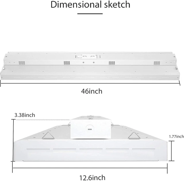 Alt view image 3 of 7 - ANTLUX 4FT LED Linear High Bay Shop Light Fixture, 220W (800W Equiv.), 26500lm, 5000K, Hanging Warehouse Lights, Industrial Indoor Area Workshop Garage High Bay LED Lighting