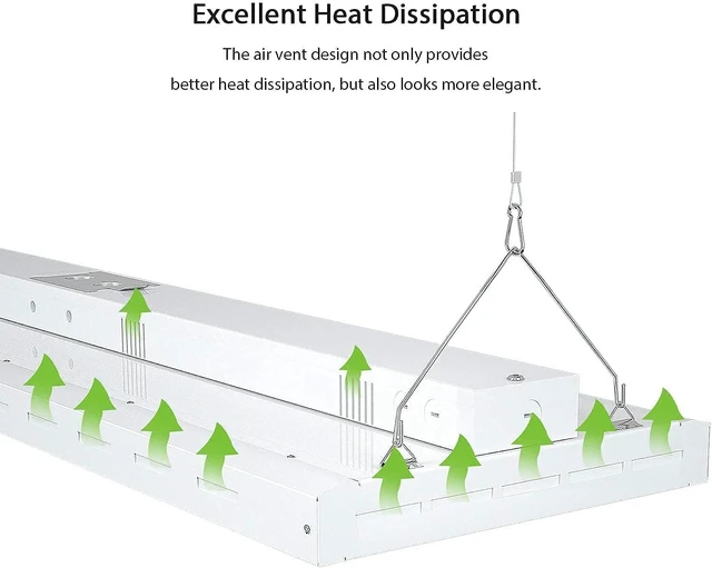 Alt view image 4 of 7 - ANTLUX 4FT LED Linear High Bay Shop Light Fixture, 220W (800W Equiv.), 26500lm, 5000K, Hanging Warehouse Lights, Industrial Indoor Area Workshop Garage High Bay LED Lighting