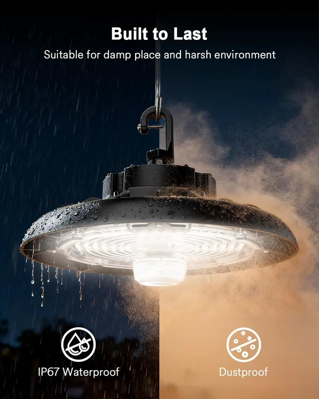Alt view image 6 of 7 - Lumary Smart UFO Led High Bay Light, 2700K-6500K Dimmable Shop Light, 150W