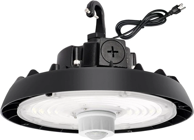 Main image of UFO Led High Bay Light with Motion Sensor, 100/120/150W, 14000/17500/21000LM, 2CCT 4000K/5000K, 0-10V Dimmable High Bay Led Shop Lights for Gym Factory Warehouse, Hook(1, 150, Watts)