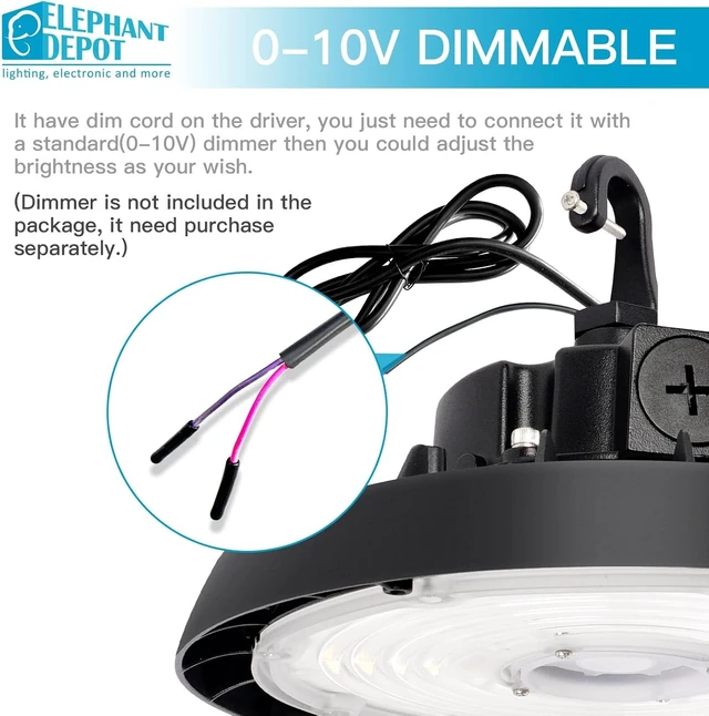 Alt view image 3 of 7 - UFO Led High Bay Light with Motion Sensor, 100/120/150W, 14000/17500/21000LM, 2CCT 4000K/5000K, 0-10V Dimmable High Bay Led Shop Lights for Gym Factory Warehouse, Hook(1, 150, Watts)