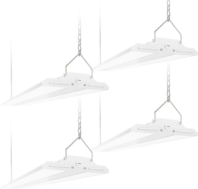 Main image of 4-Pack 300W/240W/200W LED Linear Shop Lights, 0-10V Dimmable 5000K