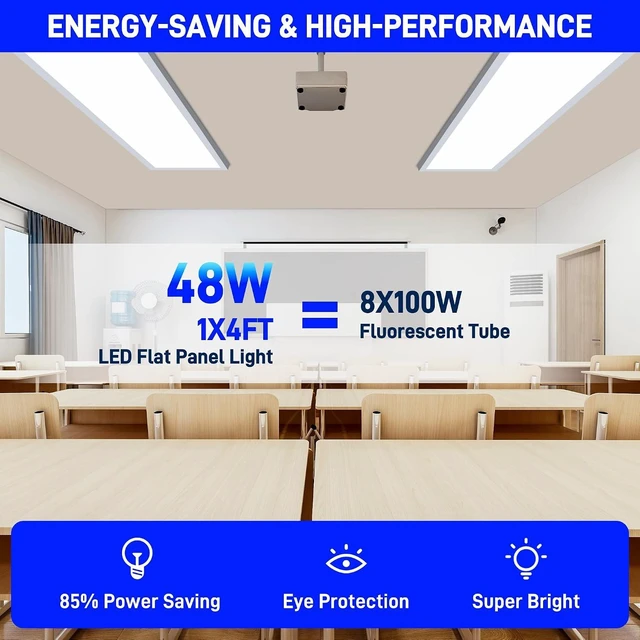 Alt view image 6 of 7 - hykolity 1x4 LED Flat Panel Light,4800LM,3CCT 3000K/4000K/5000K