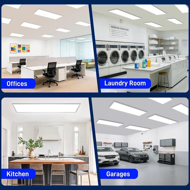 Alt view image 7 of 7 - hykolity 1x4 LED Flat Panel Light,4800LM,3CCT 3000K/4000K/5000K