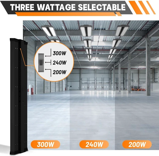 Alt view image 7 of 7 - Allsmartlife LED Linear High Bay Shop Light 2-Pack, 5000K Daylight 300W 40500LM 0-10V Dimmable Adjustable Tilt Hanging LED Shop Lighting Fixtures for Garage Warehouse Workshop, ETL