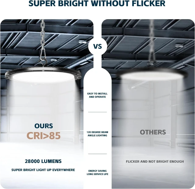 Alt view image 5 of 6 - lvsdak UFO LED High Bay Lights 200W 5000K High Bay LED Shop Lights 8Pack