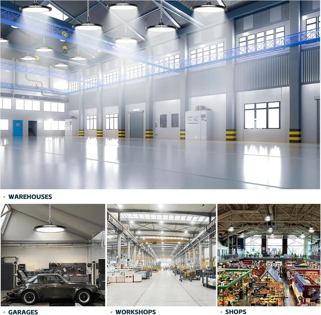 Alt view image 6 of 6 - lvsdak UFO LED High Bay Lights 200W 5000K High Bay LED Shop Lights 8Pack