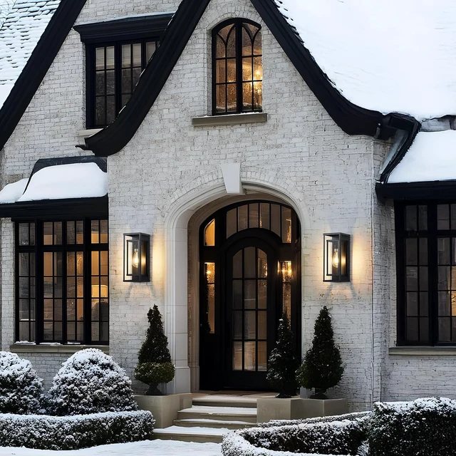 Alt view image 7 of 7 - 14" Black Outdoor Light Fixture, E26 Outdoor Wall Lantern 2-Pack