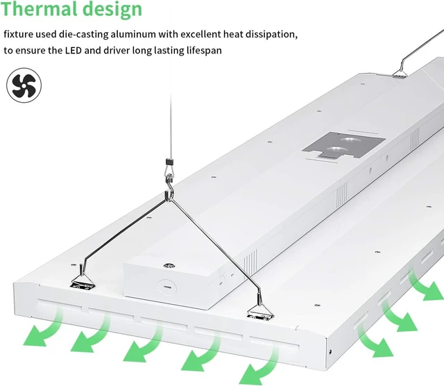 Alt view image 2 of 7 - FAITHSAIL 4FT Linear LED High Bay Shop Light, 220W, 26500LM, 5000K, Industrial LED Warehouse Lighting, 4 Foot Indoor Aisle Area Workshop Garage Highbay LED Lights, 4 Lamp Fluorescent Equivalent