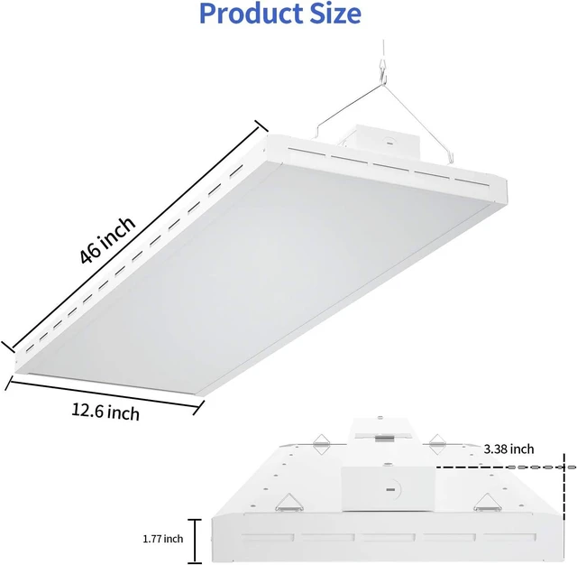 Alt view image 5 of 7 - FAITHSAIL 4FT Linear LED High Bay Shop Light, 220W, 26500LM, 5000K, Industrial LED Warehouse Lighting, 4 Foot Indoor Aisle Area Workshop Garage Highbay LED Lights, 4 Lamp Fluorescent Equivalent