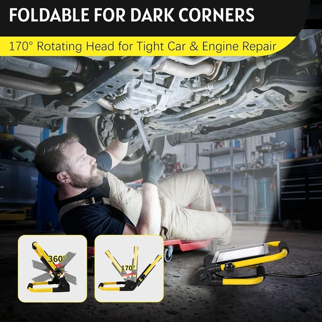 Alt view image 4 of 7 - 10000LM Portable LED Work Light, IP66 Waterproof for Garage