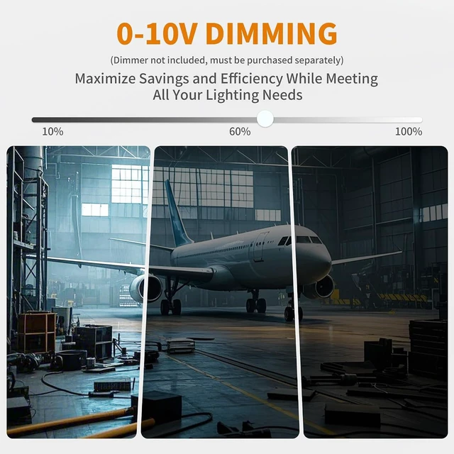 Alt view image 3 of 7 - UFO LED High Bay Light 240W 36,000lm 5000K Daylight, High Bay LED Shop Light 0-10V Dimmable with US Plug 5 Cable, Commercial LED Warehouse Lights, Factory Area Lighting Fixture, 2PCS