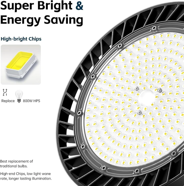 Alt view image 3 of 7 - lvsdak UFO LED High Bay Lights 200W 30000LM 5000K 6 Pack