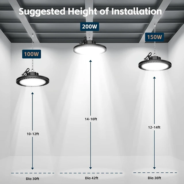 Alt view image 5 of 7 - lvsdak UFO LED High Bay Lights 200W 30000LM 5000K 6 Pack