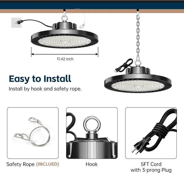 Alt view image 6 of 7 - lvsdak UFO LED High Bay Lights 200W 30000LM 5000K 6 Pack