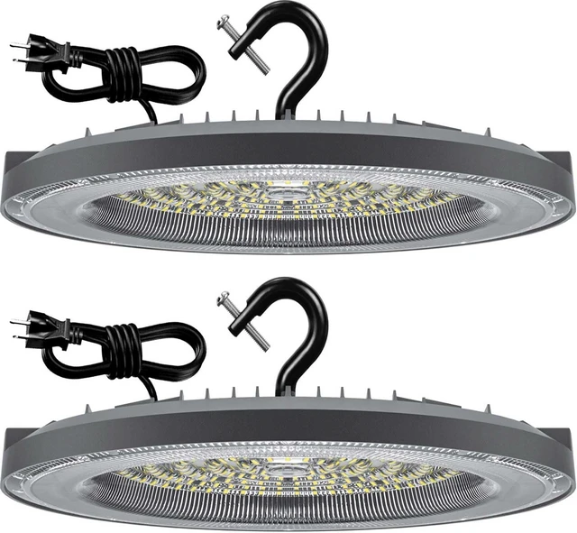 Main image of THELUX 2Pack High Bay Led Shop Lights 200W 5000K 28000lm(Equiv.800WMH/HPS), Led High Bay Light with US Plug&5Ft Cable for Commercial Lighting Warehouse,Garage,Gym,Workshop,Barn etc.