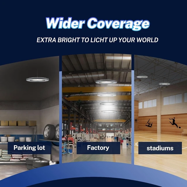 Alt view image 6 of 6 - THELUX 2Pack High Bay Led Shop Lights 200W 5000K 28000lm(Equiv.800WMH/HPS), Led High Bay Light with US Plug&5Ft Cable for Commercial Lighting Warehouse,Garage,Gym,Workshop,Barn etc.
