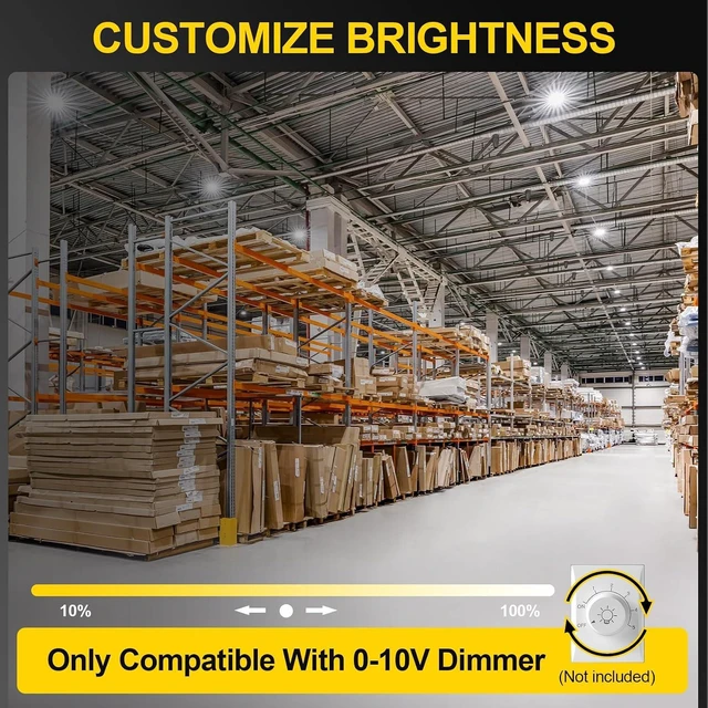 Alt view image 4 of 7 - BBESTLED 480V UFO LED High Bay Light 240W 200W 150W Adjustable, ETL Listed 5000K 36000Lm High Bay Led Shop Lights, Dimmable Waterproof Commercial Light Fixture for Factory Shop Garage AC 277-480V
