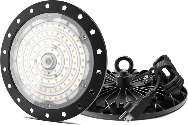 Main image of loyal LED High Bay Shop Lights: UFO Dimmable Commercial Lighting 6000K - for Warehouse Garage Workshop Gym with US Plug Cable