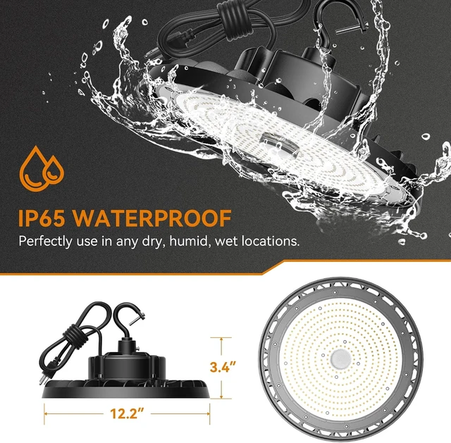 Alt view image 5 of 7 - UFO LED High Bay Light 240W, 36,000lm 6000K AC 110-227V, 2PCS