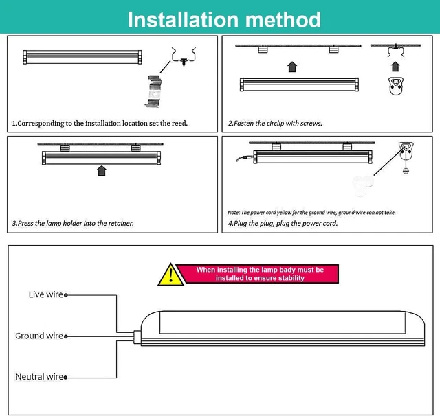 Alt view image 6 of 7 - 6 Pack LED T8 Shop Light, 4FT 24W 6000K Daylight White Linkable LED Integrated Tube Lights with Milky Cover, Bar Lights for Garage,Workshop,Workbench with On/Off Plug Cord