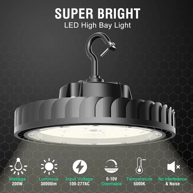 Alt view image 2 of 6 - UFO LED High Bay Light 200W 4Pack