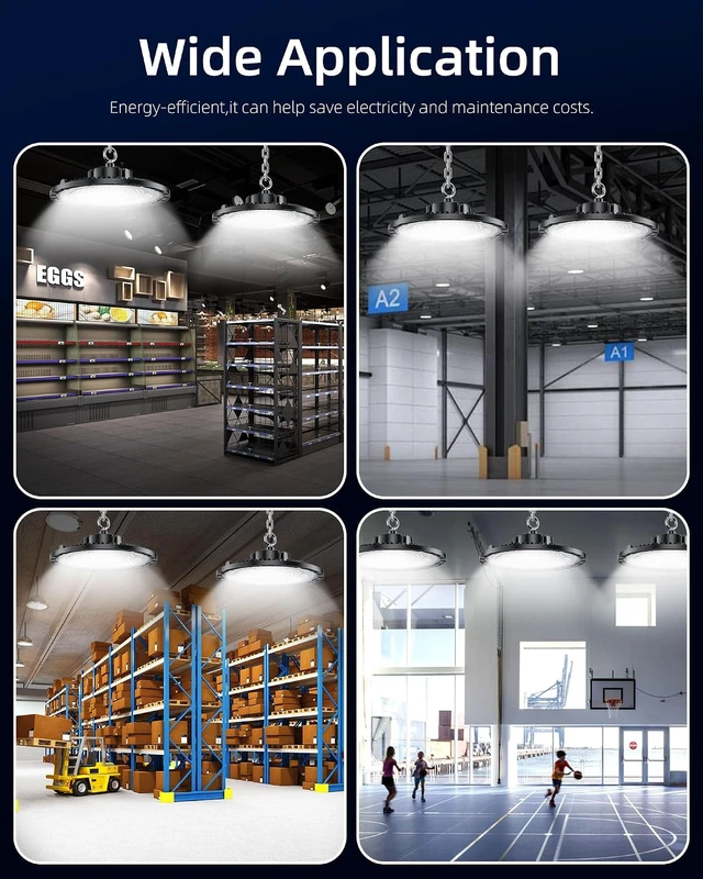 Alt view image 5 of 6 - THELUX 150W UFO LED High Bay Lights Super High Brightness 22,500LM for Warehouse, Workshop, Garage - 5000K Daylight, IP65 Waterproof Commercial Lighting (High & Low Bay) LED Shop Lights 1Pack