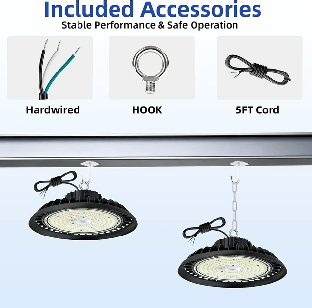 Alt view image 5 of 7 - WYZM 200W LED High Bay Light, 30000LM 5000K Daylight White, 120V