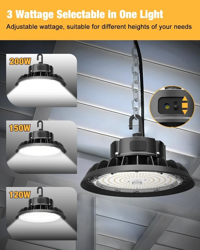 Alt view image 4 of 7 - UFO LED High Bay Light 200W 30000LM 5000K High Bay LED Shop Lights