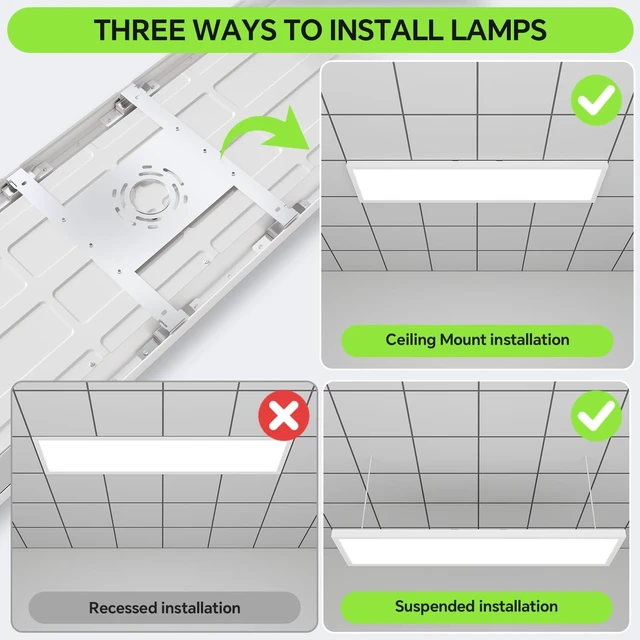 Alt view image 2 of 7 - 1x4 LED Flat Panel Light,24W/30W/40W Surface Mount Ceiling Light for Office