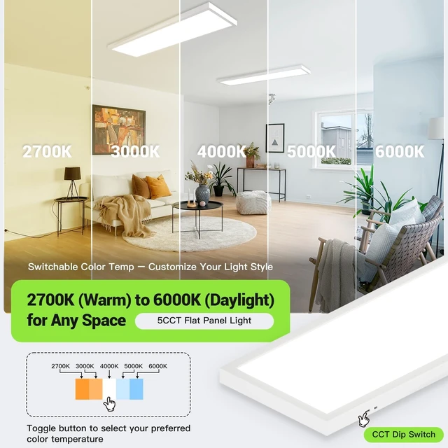Alt view image 3 of 7 - 1x4 LED Flat Panel Light,24W/30W/40W Surface Mount Ceiling Light for Office